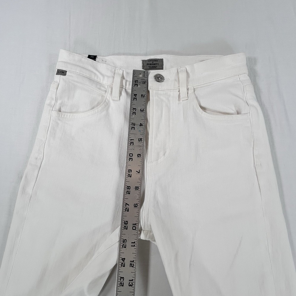 COH Citizens of Humanity Drew Flounce Flared Cropped White Jeans 25 High Rise - Picture 7 of 12